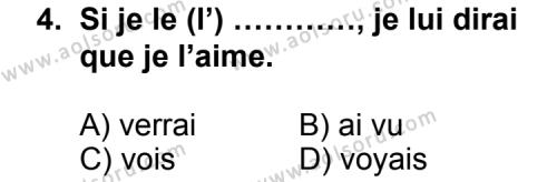 Seçmeli Yabancı Dil Fransızca 8 Dersi 2012-2013 Yılı 2. Dönem Sınavı 4. Soru