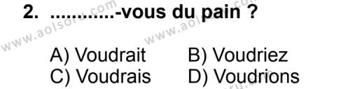 Seçmeli Yabancı Dil Fransızca 8 Dersi 2012 - 2013 Yılı 3. Dönem Sınav Soruları 2. Soru