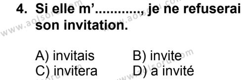 Seçmeli Yabancı Dil Fransızca 8 Dersi 2013 - 2014 Yılı 1. Dönem Sınav Soruları 4. Soru