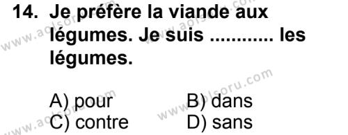Seçmeli Yabancı Dil Fransızca 8 Dersi 2013-2014 Yılı 1. Dönem Sınavı 14. Soru
