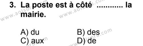 Seçmeli Yabancı Dil Fransızca 8 Dersi 2013 - 2014 Yılı 2. Dönem Sınav Soruları 3. Soru