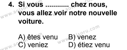 Seçmeli Yabancı Dil Fransızca 8 Dersi 2013 - 2014 Yılı 2. Dönem Sınav Soruları 4. Soru