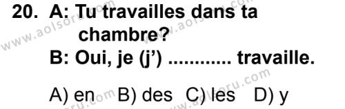 Seçmeli Yabancı Dil Fransızca 8 Dersi 2013-2014 Yılı 2. Dönem Sınavı 20. Soru