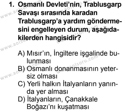 T.C. İnklap Tarihi ve Atatürkçülük 1 Dersi 2013 - 2014 Yılı 1. Dönem Sınav Soruları 1. Soru