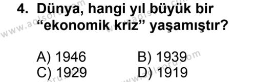 T.C. İnklap Tarihi ve Atatürkçülük 2 Dersi 2011 - 2012 Yılı 1. Dönem Sınav Soruları 4. Soru