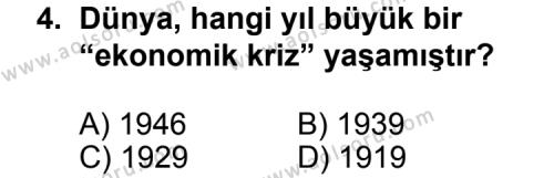 T.C. İnklap Tarihi ve Atatürkçülük 2 Dersi 2012 - 2013 Yılı Ek Sınav Soruları 4. Soru