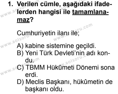 T.C. İnklap Tarihi ve Atatürkçülük 2 Dersi 2013 - 2014 Yılı 1. Dönem Sınav Soruları 1. Soru