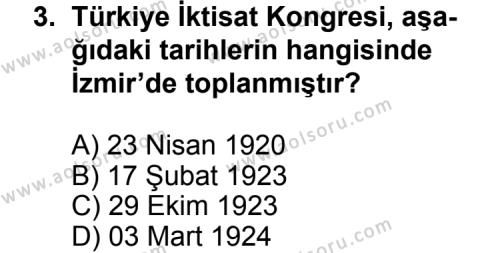 T.C. İnklap Tarihi ve Atatürkçülük 2 Dersi 2013 - 2014 Yılı 2. Dönem Sınav Soruları 3. Soru