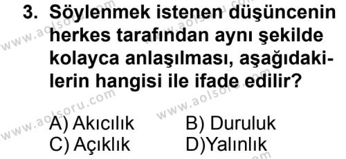 Türk Edebiyatı 1 Dersi 2011 - 2012 Yılı 3. Dönem Sınav Soruları 3. Soru