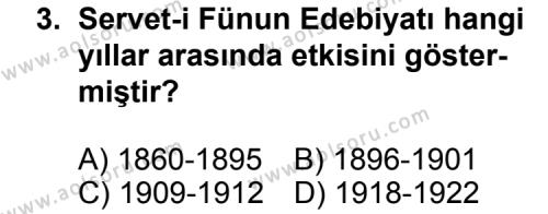 Türk Edebiyatı 1 Dersi 2012 - 2013 Yılı 1. Dönem Sınav Soruları 3. Soru