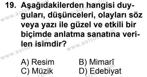 Türk Edebiyatı 1 Dersi 2013-2014 Yılı 1. Dönem Sınavı 19. Soru