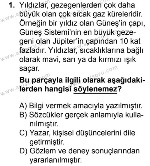 Türk Edebiyatı 1 Dersi 2016 - 2017 Yılı 2. Dönem Sınav Soruları 1. Soru
