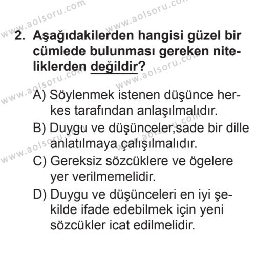 Türk Edebiyatı 1 Dersi 2017 - 2018 Yılı 3. Dönem Sınav Soruları 2. Soru