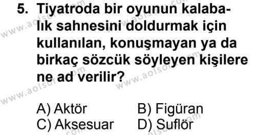 Türk Edebiyatı 2 Dersi 2012-2013 Yılı 2. Dönem Sınavı 5. Soru