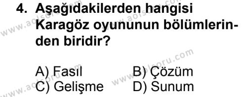 Türk Edebiyatı 2 Dersi 2012 - 2013 Yılı 3. Dönem Sınav Soruları 4. Soru