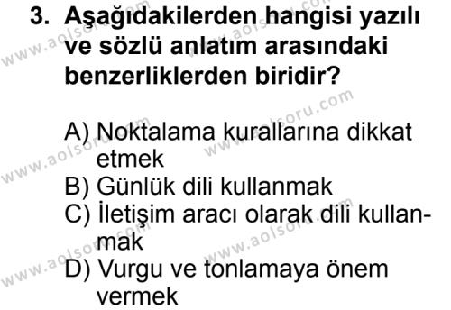 Türk Edebiyatı 2 Dersi 2014 - 2015 Yılı Ek Sınav Soruları 3. Soru
