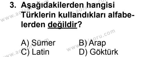 Türk Edebiyatı 3 Dersi 2011 - 2012 Yılı 1. Dönem Sınav Soruları 3. Soru