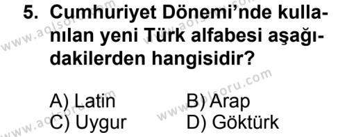 Türk Edebiyatı 3 Dersi 2014-2015 Yılı 2. Dönem Sınavı 5. Soru