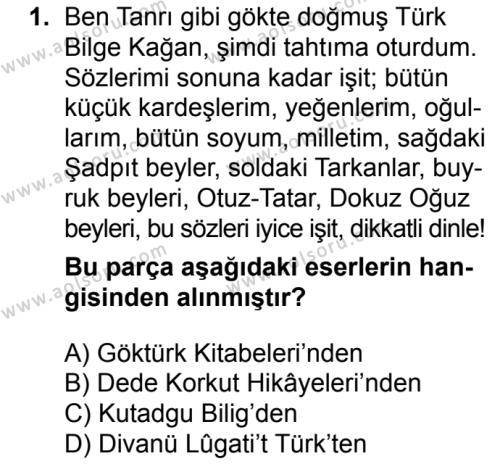 Türk Edebiyatı 3 Dersi 2017 - 2018 Yılı Ek Sınav Soruları 1. Soru