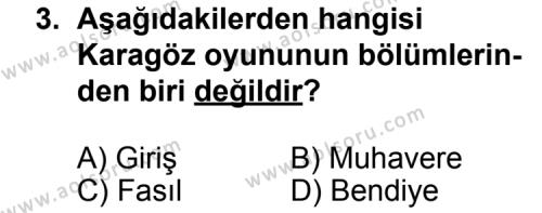 Türk Edebiyatı 4 Dersi 2013 - 2014 Yılı 1. Dönem Sınav Soruları 3. Soru