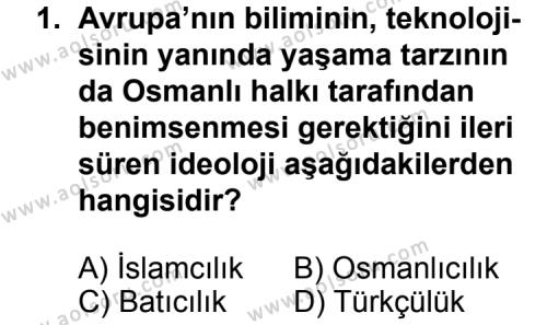 Türk Edebiyatı 6 Dersi 2011 - 2012 Yılı 1. Dönem Sınav Soruları 1. Soru