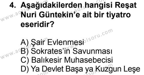 Türk Edebiyatı 6 Dersi 2012 - 2013 Yılı 1. Dönem Sınav Soruları 4. Soru