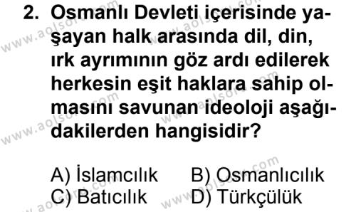 Türk Edebiyatı 6 Dersi 2013 - 2014 Yılı 1. Dönem Sınav Soruları 2. Soru