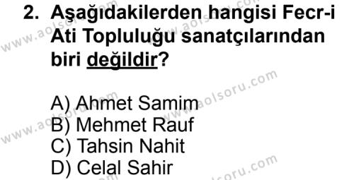 Türk Edebiyatı 6 Dersi 2013 - 2014 Yılı 2. Dönem Sınav Soruları 2. Soru