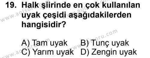 Türk Edebiyatı 8 Dersi 2012-2013 Yılı 2. Dönem Sınavı 19. Soru